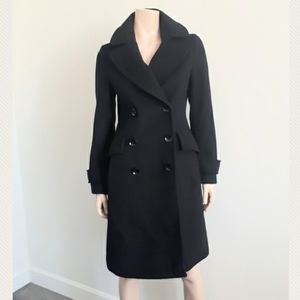 Sandra Angelozzi | Double-breasted Wool-blend Coat w/Fur Collar